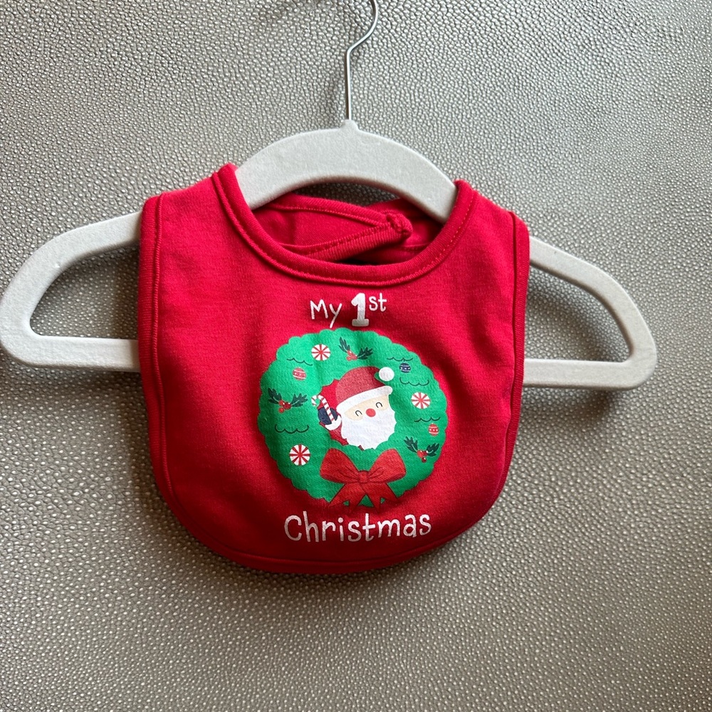 Three Holiday bibs, Christmas, NYE, Thanksgiving only used for photos